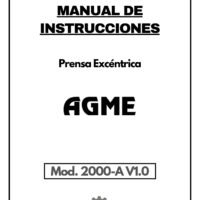 Manual de instrucciones Prensas AGME 2000-A V1.0