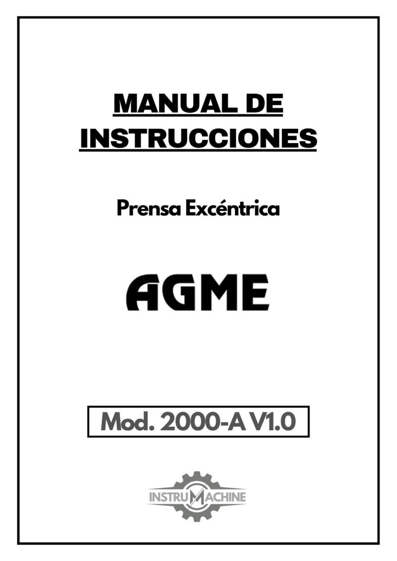 Manual de instrucciones Prensas AGME 2000-A V1.0