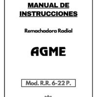 Manual de instrucciones Remachadora Radial AGME R.R. 6-22 P.