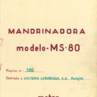Manual de instrucciones Mandrinadora SACEM MS 80