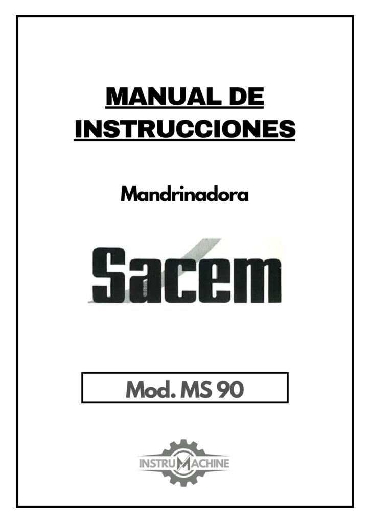 Portada Manual de instrucciones Mandrinadora SACEM MS 90