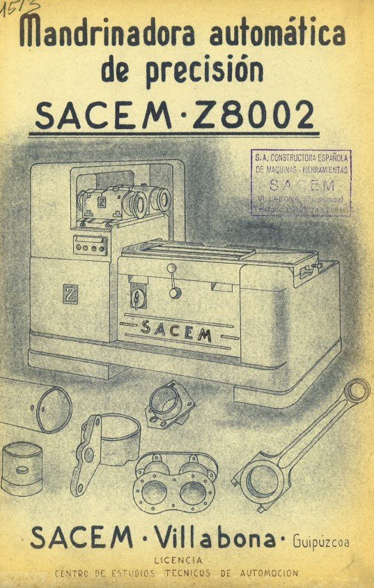 Manual de instrucciones Mandrinadora SACEM Z8002