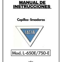 Manual de instrucciones Cepillos- limadoras SACIA L-650E/750-E