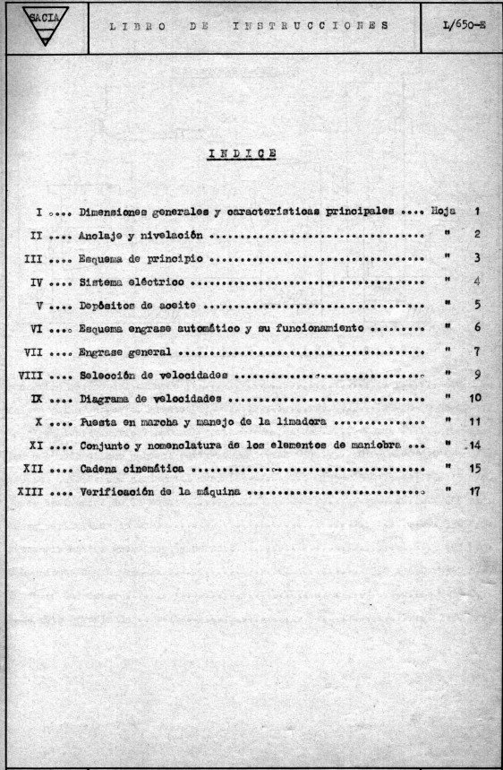 Manual de instrucciones Cepillos- limadoras SACIA L-650E/750-E