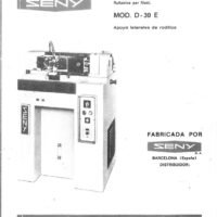 Manual de instrucciones Laminadora de roscas SENY D30-E