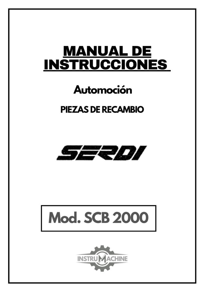Portada Manual de instrucciones Automoción SERDI SCB 2000