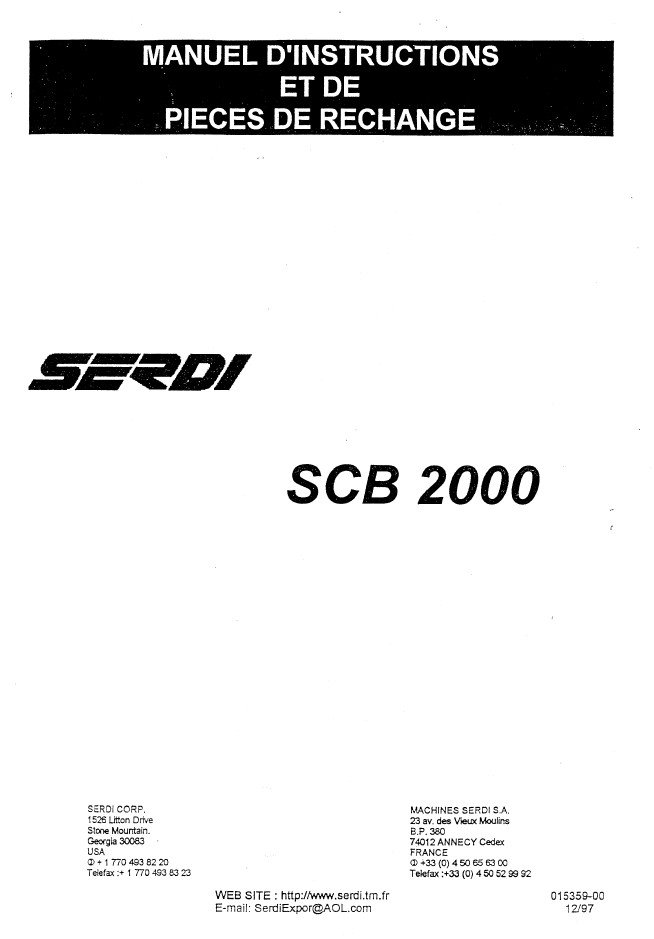 Manual de instrucciones Automoción SERDI SCB 2000