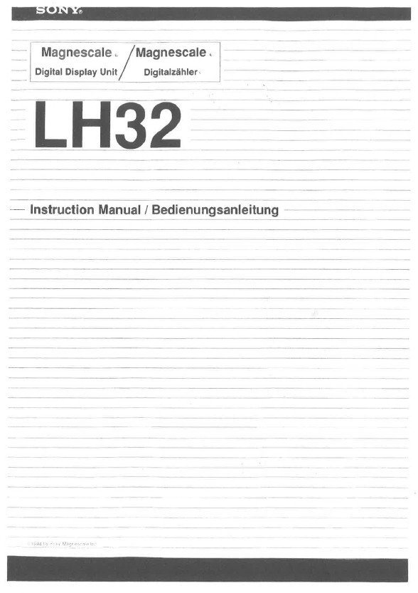 Manual de instrucciones CNC- Visualizadores SONY LH32