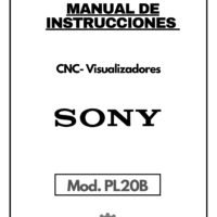 Manual de instrucciones CNC- Visualizadores SONY PL20B
