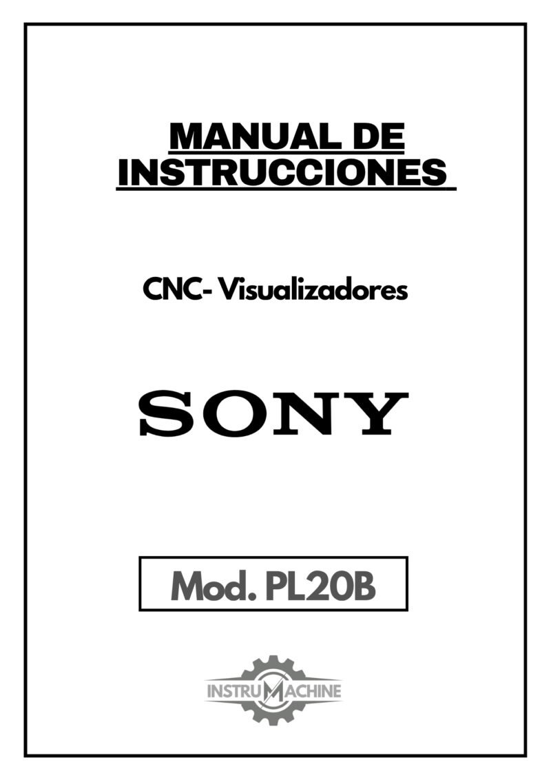 Manual de instrucciones CNC- Visualizadores SONY PL20B