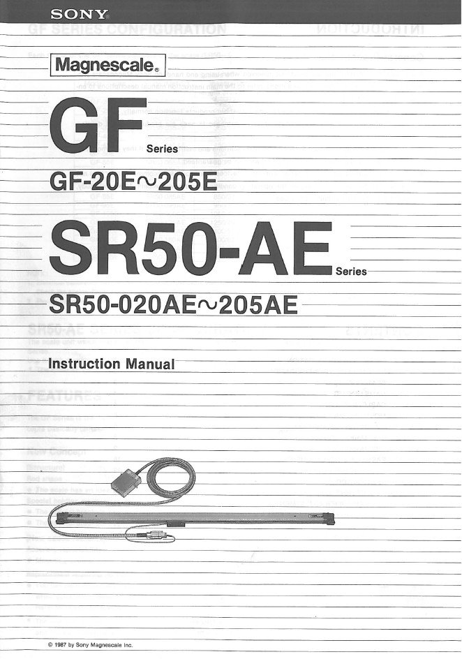 Manual de instrucciones CNC- Visualizadores SONY SR-50AE