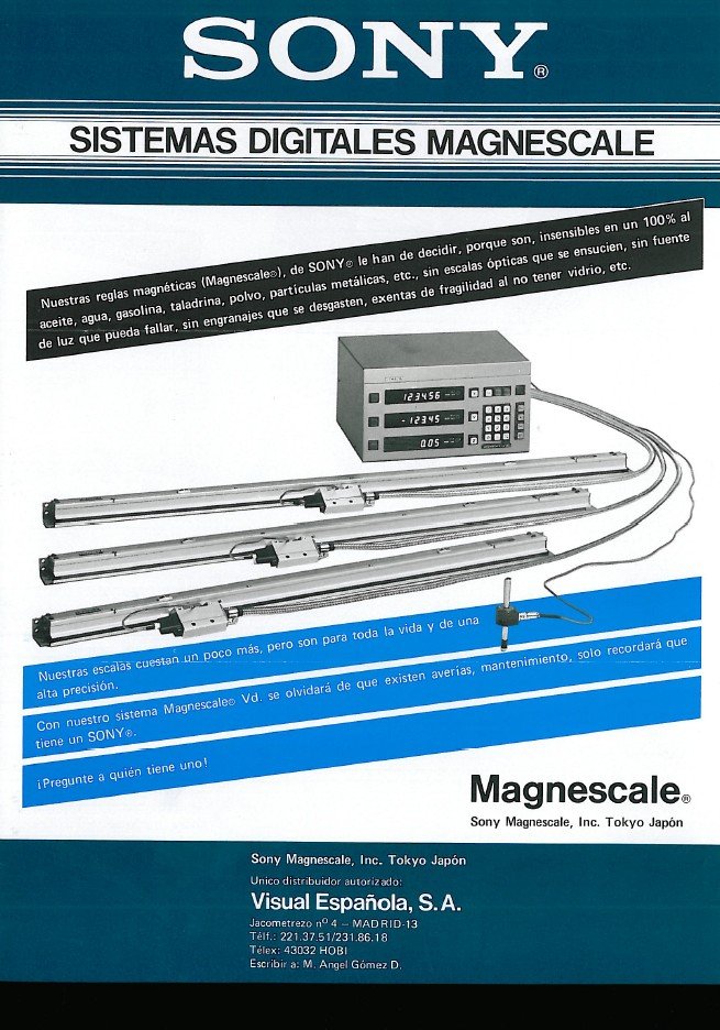 Documentos descriptivos CNC- Visualizadores SONY MAGNESCALE