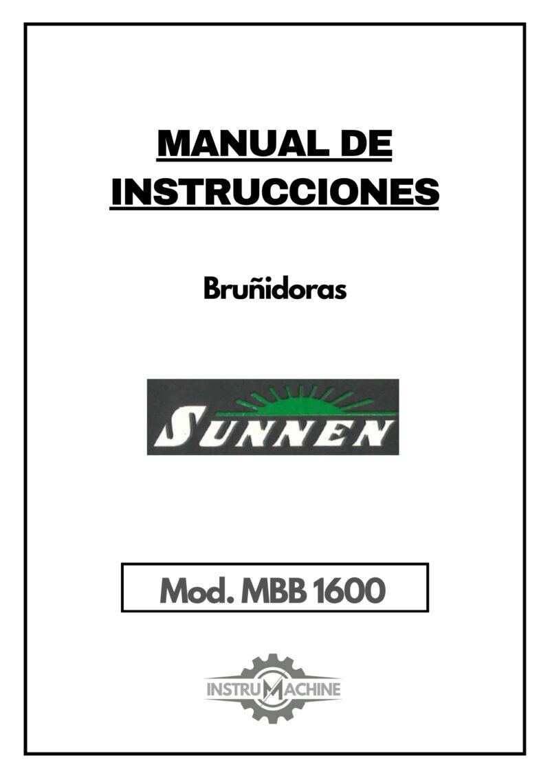 Manual de instrucciones Bruñidoras SUNNEN ANR 275