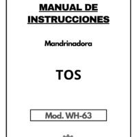 Manual de instrucciones Mandrinadora TOS WH63
