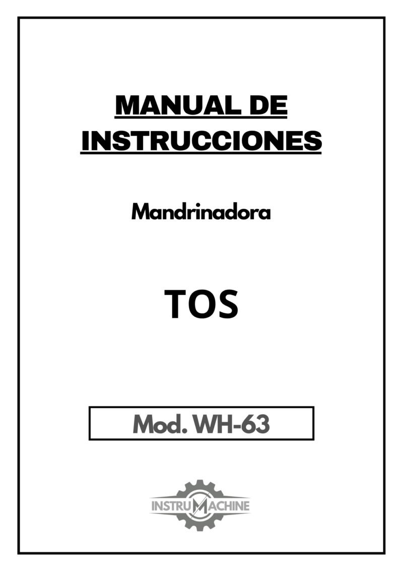 Manual de instrucciones Mandrinadora TOS WH63