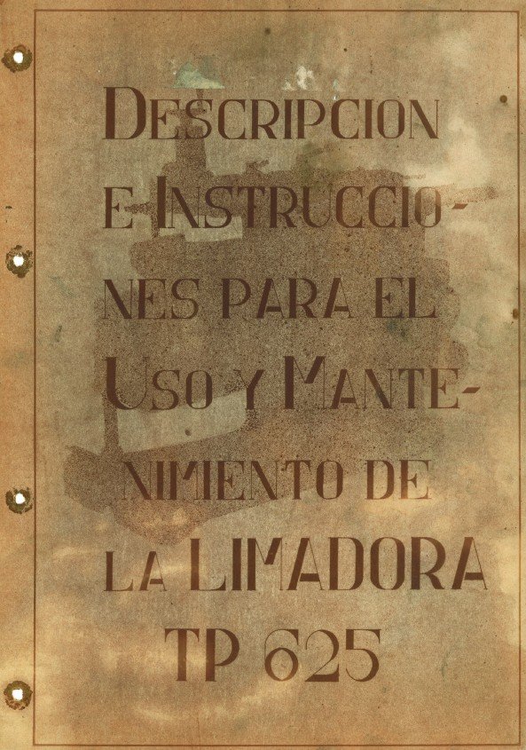 Manual de instrucciones Cepillos- limadoras Pinondo TR-625