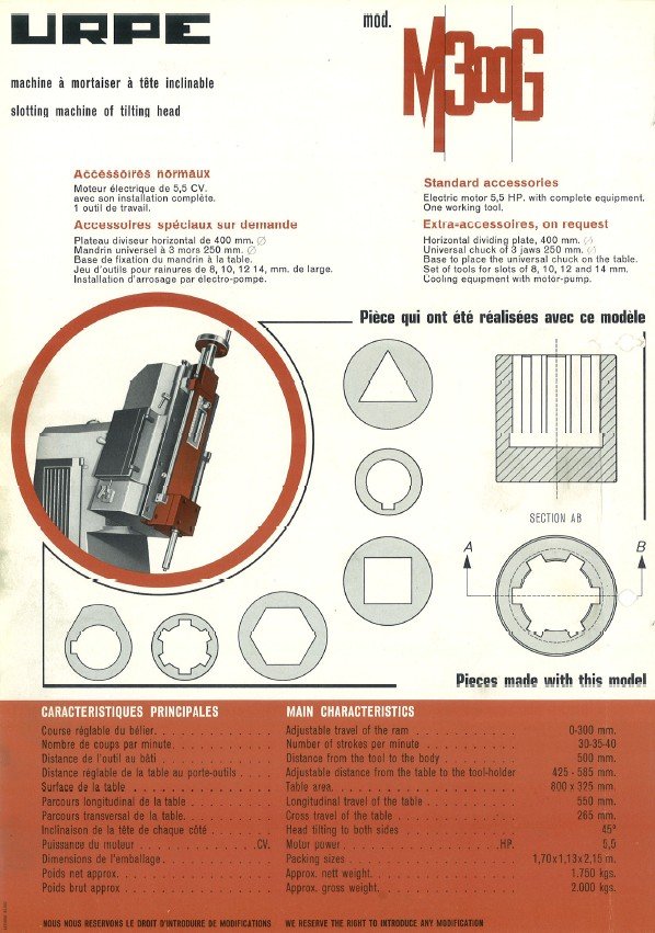 Manual de instrucciones Mortajadora URPE M-300-G