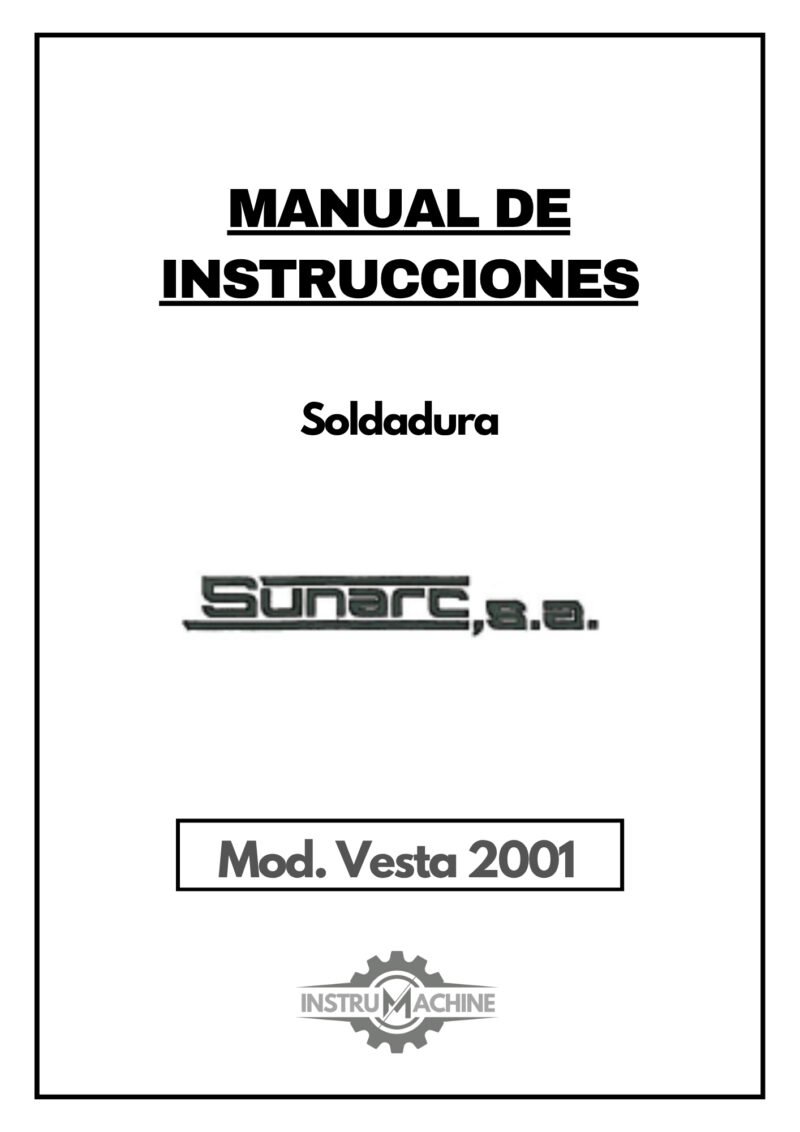 Manual de instrucciones Soldadura SUNARC Vesta 2001