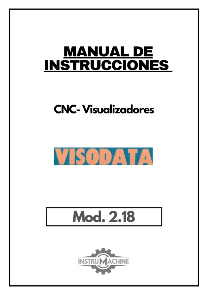 Portada Manual de instrucciones CNC- Visualizadores VISODATA 2.18