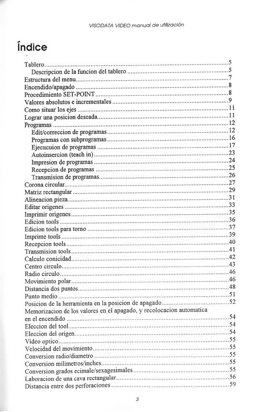 Manual de instrucciones CNC- Visualizadores VISODATA 2.18