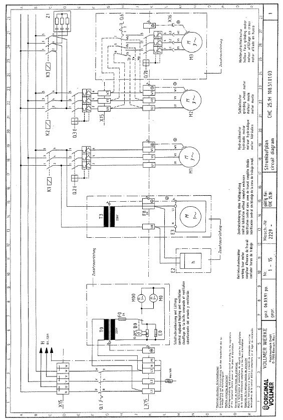 Esquema eléctrico Afiladora VOLLMER CHC 25H