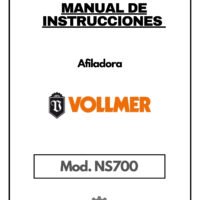 Manual de instrucciones Afiladora VOLLMER NS700