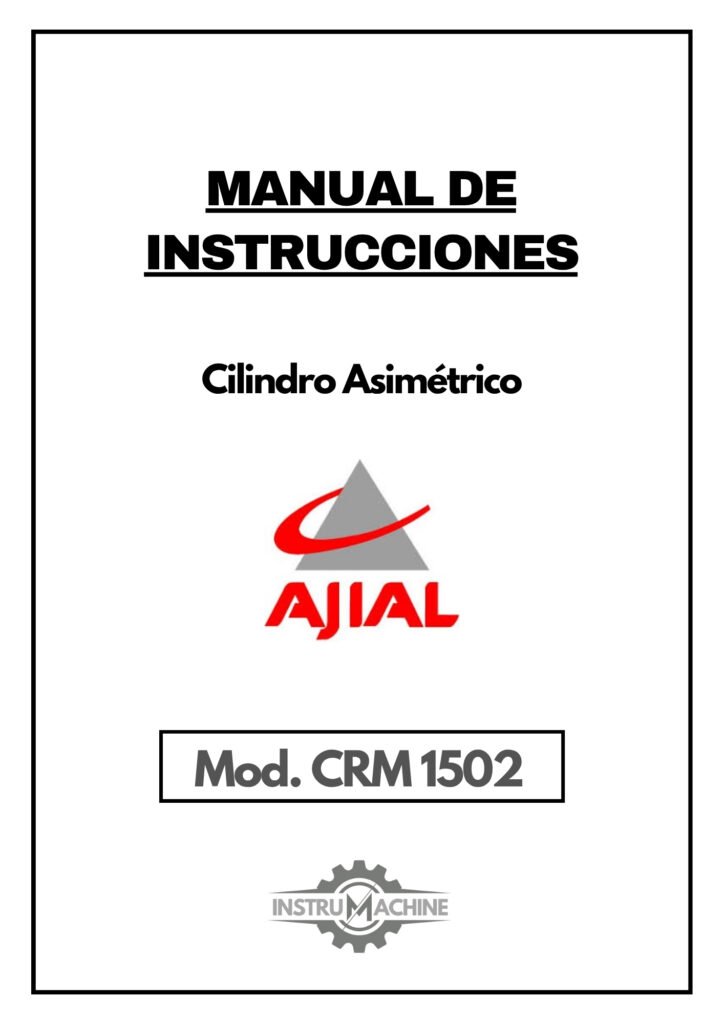 Portada Manual de instrucciones Cilindros Curvadores AJIAL CRM 1502