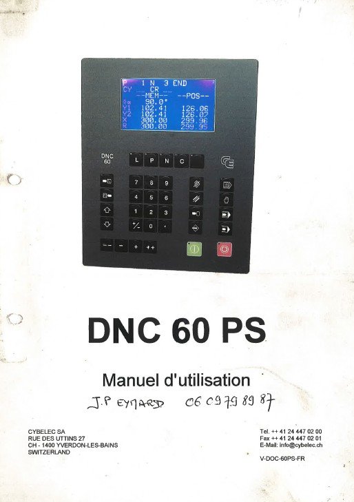 Manual de instrucciones CNC- Visualizadores CYBELEC DNC 60 PS