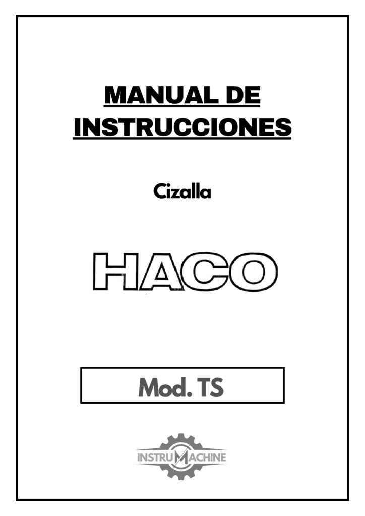 Portada Manual de instrucciones Cizallas HACO TS