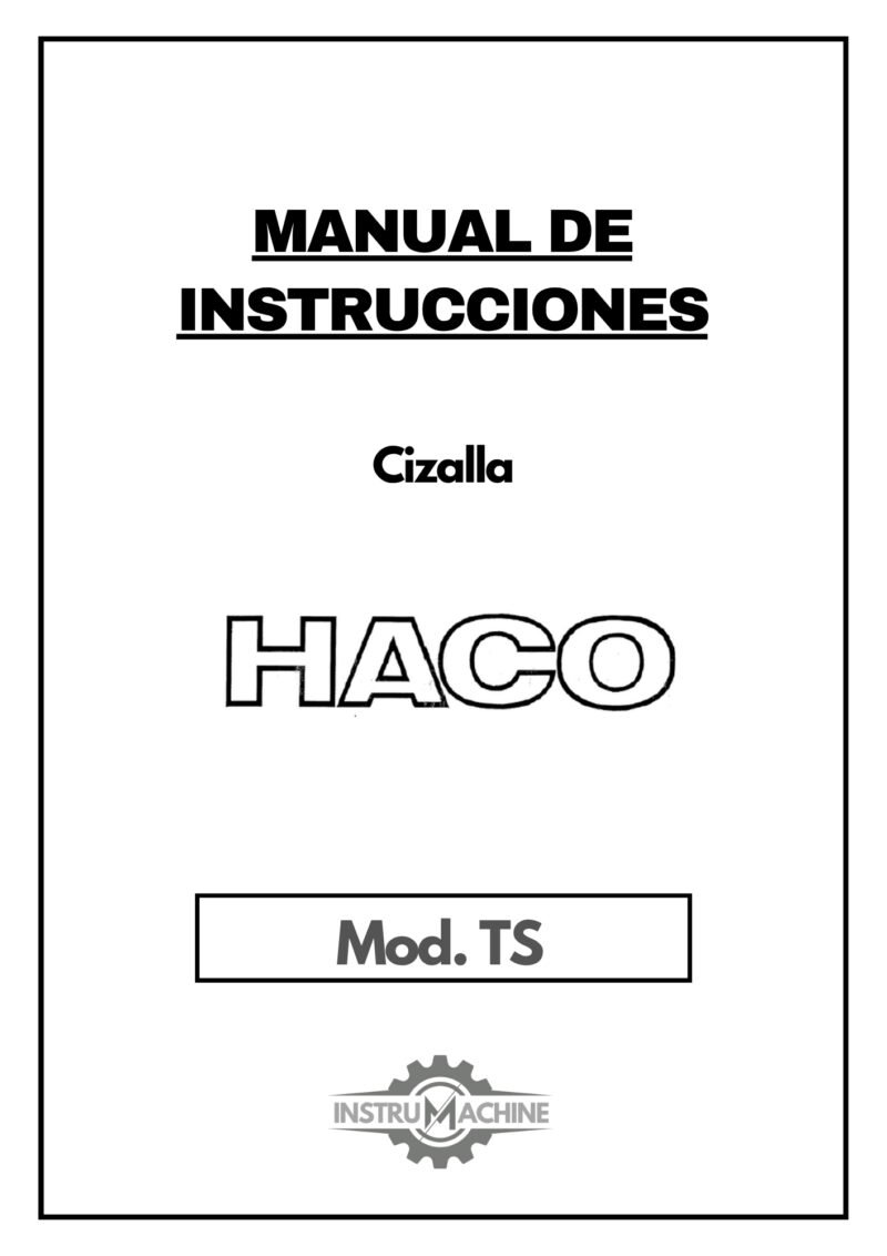 haco-1 Manual de instrucciones Cizallas HACO TS