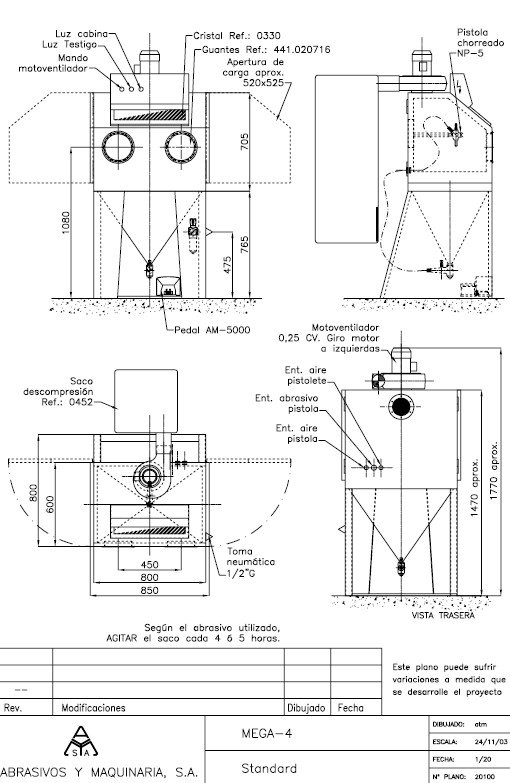 Manual de instrucciones Chorreadora de arena ABRASIVOS Y MAQUINARIA MEGA
