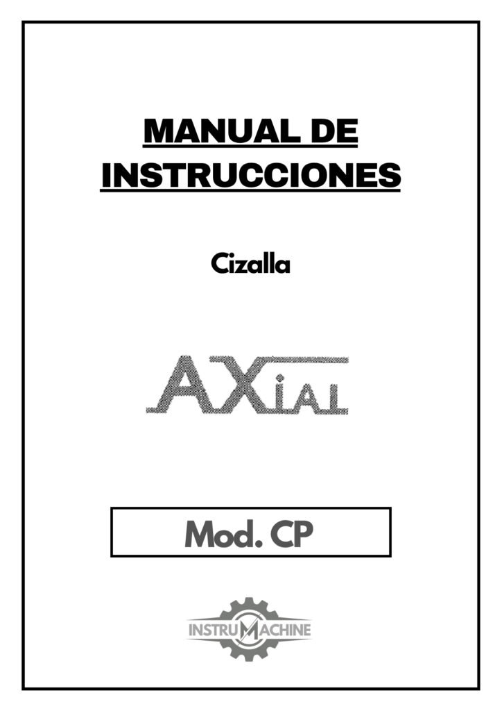 Portada Manual de instrucciones Cizallas AXIAL CP