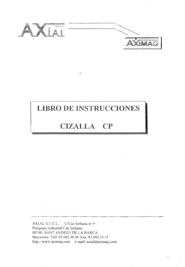 Manual de instrucciones Cizallas AXIAL CP