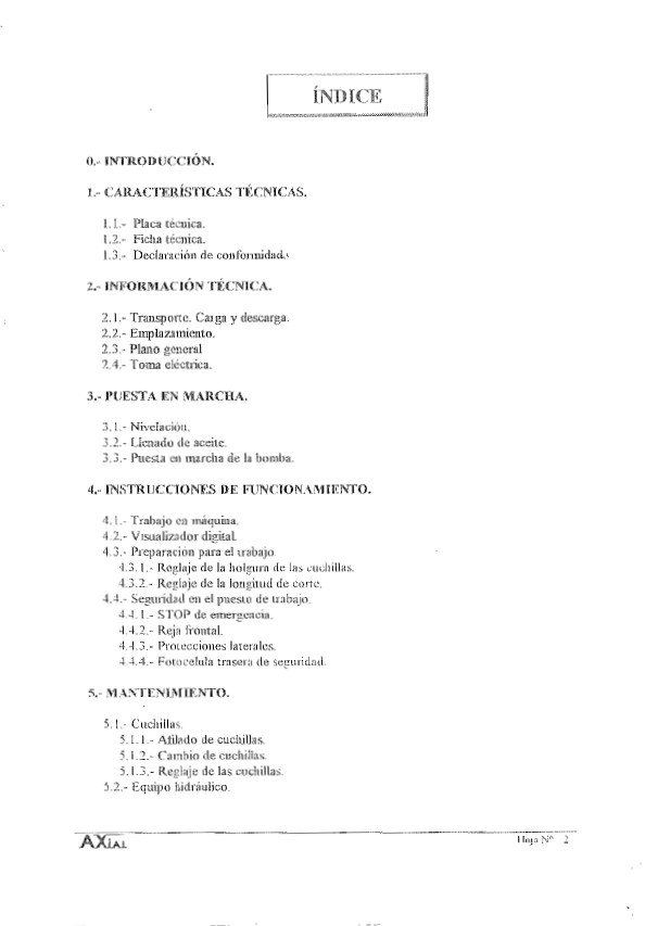 Manual de instrucciones Cizallas AXIAL CP