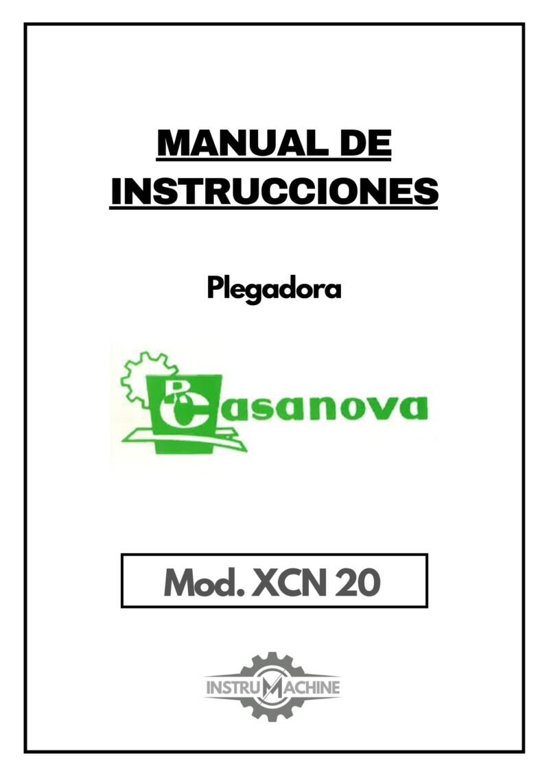 mdii-1 Manual de instrucciones Plegadora CASANOVA XCN 20