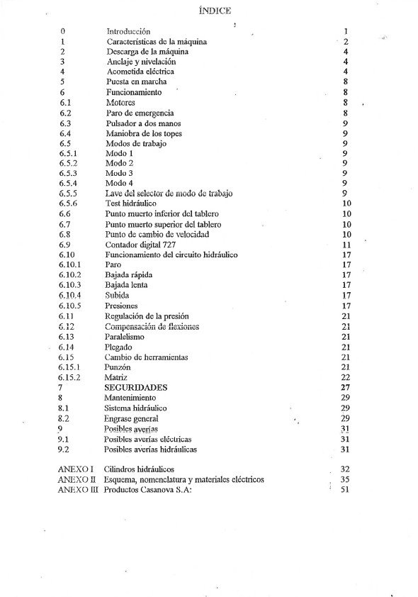 Manual de instrucciones Plegadora CASANOVA XCN 20