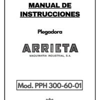 Manual de instrucciones Plegadora ARRIETA PPH 300-60-01
