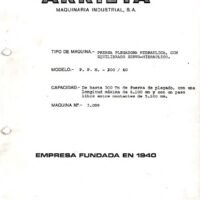 Manual de instrucciones Plegadora ARRIETA PPH 300-60-01