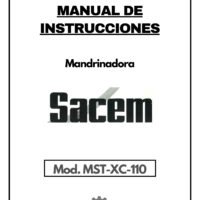 Manual de instrucciones Mandrinadora SACEM MST-XC-110