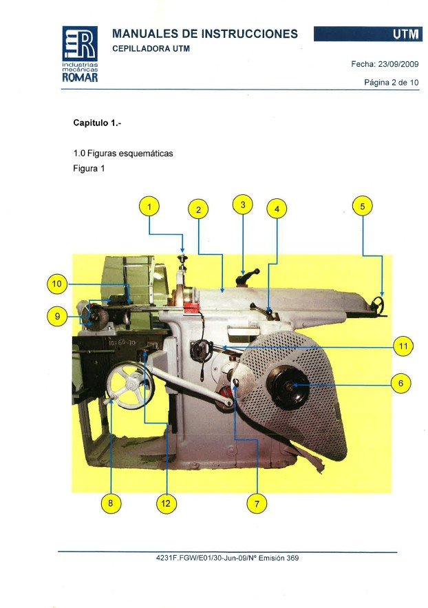 Manual de instrucciones Cepillos- limadoras Pinondo UTM