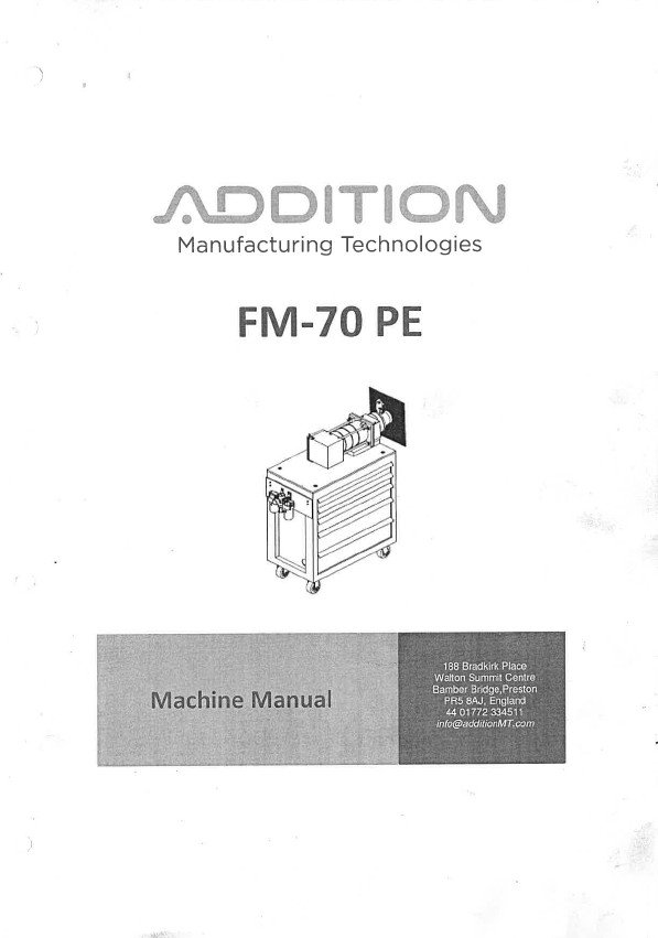 Manual de instrucciones Expandidora ADDITION FM-70 PE