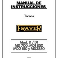 Manual de instrucciones Torno Fraver D/D1, MD 700, MD1 850 MD2 150 y MD3 850