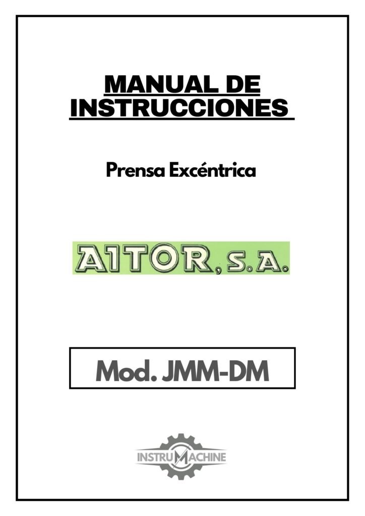 Portada Manual de instrucciones Prensa AITOR JMM-DM