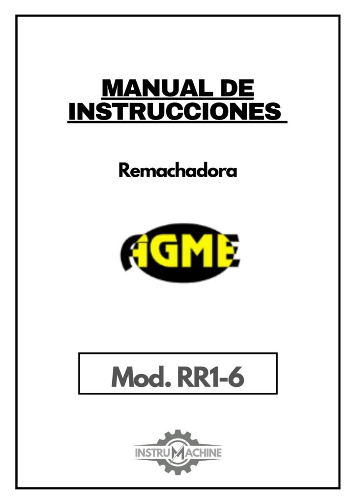 Portada Manual de instrucciones Remachadora AGME RR1-6