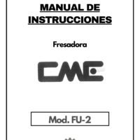 Manual de instrucciones Fresadora CME FU-2