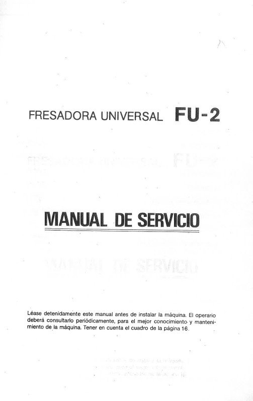 Manual de instrucciones Fresadora CME FU-2