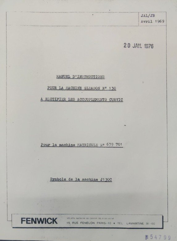 Manual de instrucciones Talladora GLEASON 130