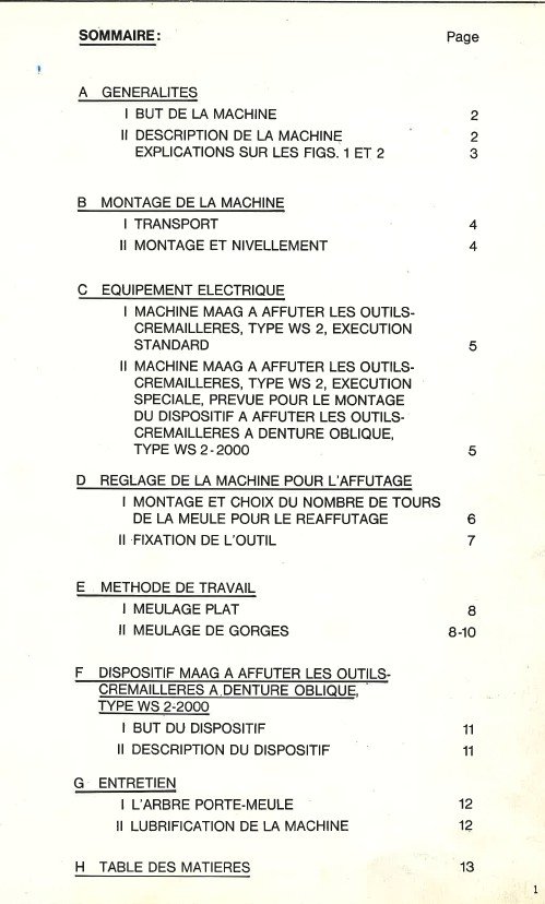 Manual de instrucciones Talladora MAAG-Zahnräder WS-2