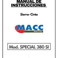 Manual de instrucciones Sierra de cinta MACC SPECIAL 380 SI
