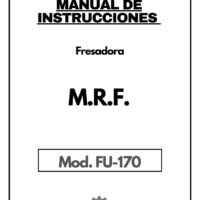 Manual de instrucciones Fresadora MRF FU 170